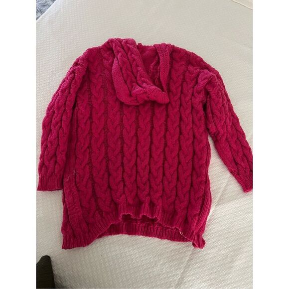 Hot pink braided hooded sweater size 1xl - Picture 5 of 7